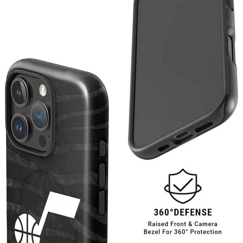 NBA Utah Jazz Black Animal Print iPhone 16 Pro Magsafe Impact Case